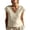 Beige, variant on Women's Round Neck Lace Sleeve Loose Fit Solid Color Top, 2026 Summer Casual Blouse with Soft Linen Fabric for Everyday Wear