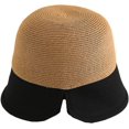 thumbnail image 3 of CoCopeaunts Straw Bucket Hat for Women Big Brim Two-Colors Ponytail Sun Cap for Sun Protection Beach Female Travel Basin Hat, 3 of 8