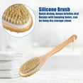 thumbnail image 4 of Unique Bargains 1 Pcs Wood Double Sided Bath Brush Back Scrubber for Shower 14.6 Inches Brown with Long Handle, 4 of 6