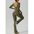 thumbnail image 2 of Womens Sexy Open Back Long Sleeve Flared Bottom Pants Romper Bodycon Jumpsuit, 2 of 6