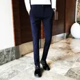thumbnail image 5 of Pantalones trenzados para hombre, para trabajo, drapeados, negros, 9, recortados, elásticos, fluidos, para hombre, pantalones de vestir, ajustados y elásticos para oficina, nuevos en licra, 5 of 5