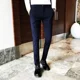 thumbnail image 5 of Pantalones trenzados para hombre, para trabajo, drapeados, negros, 9, recortados, elásticos, fluidos, para hombre, pantalones de vestir, ajustados y elásticos para oficina, nuevos en licra, 5 of 5