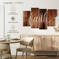 thumbnail image 4 of Elephant Stock Faith Typography Wall Art - Horizontal Multi Panel Canvas - Living Room Wall Decor - Inspirational And Typography Multi Panel - Brown And White Decor - 30" x 18", 4 of 4
