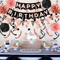 thumbnail image 3 of Decoración de fiesta FECEDY, oro rosa y negro, feliz cumpleaños, 3 of 6