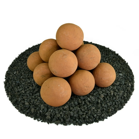 Burnt Orange, Ceramic Fire Balls | 4" Set of 14
