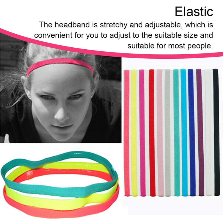 10 Pcs Yoga Headband,Headbands for Women, Non Slip Stretchy Headband Sweat  Head Bands for Sports Running Fitness，Women's Headbands for Mixed Colors