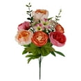 thumbnail image 1 of Mainstays 21.5" Artificial Flower Peony Ranunculus Mix Bouquet, Coral Color., 1 of 5