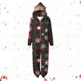 thumbnail image 2 of Odeerbi Christmas Onesie Pajamas for Family Holiday Sleep Jumpsuit Long Sleeve Family Christmas Pajamas Matching Sets Mom Fashion Lattice Print Plush Jumpsuit Sleepwear PJs Set Green, 2 of 7