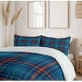 thumbnail image 6 of Ambesonne Checkered Duvet Cover Sets, Thin Lines in Blue, 2-Queen, Blue Navy Blue Red, 6 of 7