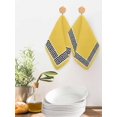 thumbnail image 2 of Yellow Dish Towels Set, Waffle Weave Kitchen Towels 2 Pieces, Black White Modern Geometric Abstract Art Microfiber Hair Face Bath Tea Towel Absorbent Quick Drying Cleaning Dish Cloths, 12"x12", 2 of 7