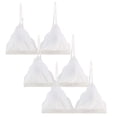 thumbnail image 2 of VBEWZET 3 Pack Women French Lace Bralette, Wireless Thin Triangle Cup Bra Set, Soft Push Up Bras for Small Bust Daily Wear White M, 2 of 3