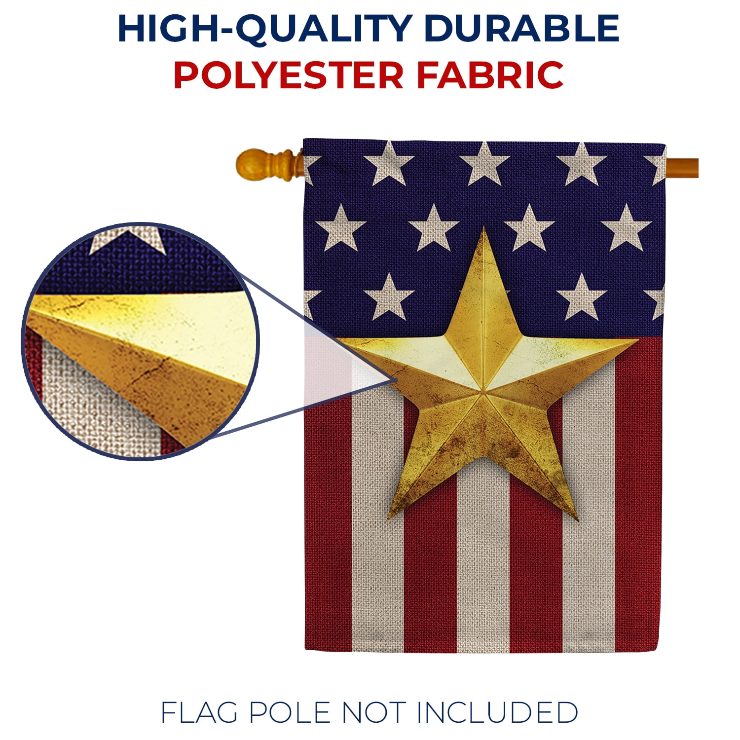 America Forever Gold Star Flag House Flag 28 x 40 inch Double Sided Military Memorial American Flag Gold Star Family Honor Tribute Patriotic Outdoor Yard Decor
