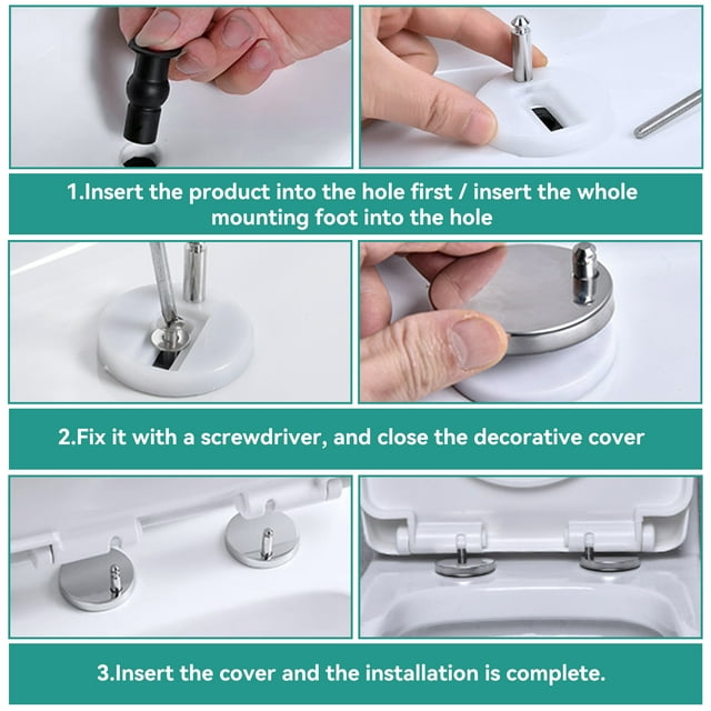 Advancent Piezas de reparación del conector de montaje del inodoro de bisagra para fijaciones de la cubierta del asiento del inodoro de Accesorios de baño