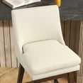 thumbnail image 6 of Soges Swivel Bar Stool with Cushion Set of 2, PU Leather Counter Height Bar Chair with Rubber Wood Legs, White, 6 of 10
