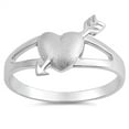 thumbnail image 1 of Satin Heart Arrow Purity Promise Ring .925 Sterling Silver Band Jewelry Female Male Unisex Size 8, 1 of 4