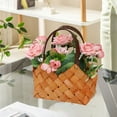 thumbnail image 5 of Chmadoxn Handheld Flower Basket, Artificial Flowers Bouquet, Simulation Flowers Decorative Ornaments, Home Wedding Props Flowers Arrangements Flowers for Home Indoor Wedding Table Centerpieces, 5 of 6