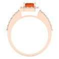 thumbnail image 4 of Clara Pucci 14K Rose Gold 1.92ct Ruby Solitaire with Accents Ring for Women, 4 of 8