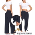 thumbnail image 4 of Hanerdun Women Wide Leg Yoga Pants Female Pocket Boot Cut Casual Pant Black L, 4 of 5