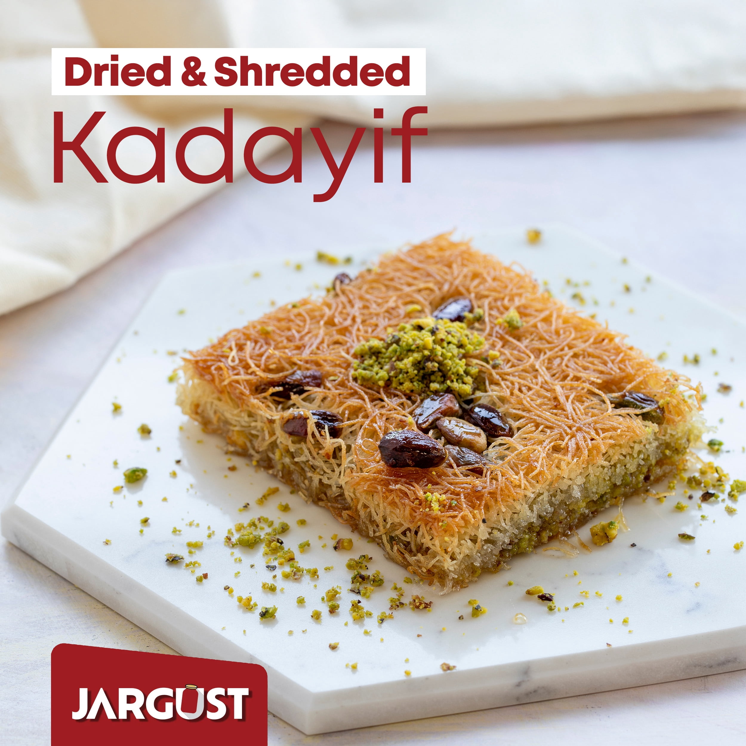 Jargust Bulk Dried & Shredded Kataifi, Shredded Fillo Dough, Pastry Dough, 4.5lb
