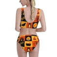 thumbnail image 3 of Picia Halloween Banner Symbols Women's High Waisted Bikini Scoop Neck Swimsuit Two Pieces Bathing Suit-Small, 3 of 8