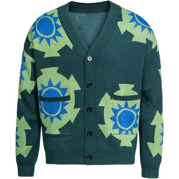 Anime Green Cardigan Kimono Sweater Women Men Knitted Jacket Coat