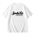 thumbnail image 5 of VNKIDY Girls T-Shirt Oversized Short Sleeve T Shirt With Letter Graphic Print Crewneck Casual Fit Top For Kids Youth Outdoor Daily Wear Versatile Top, 5 of 8