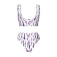 thumbnail image 6 of Rocae Lavender Flowers for Bikini Set for Women Two Piece Sexy High Swimsuits Split Crossover Bikini, 6 of 9