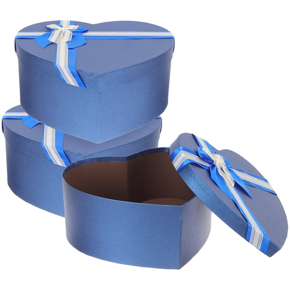 UPOUART Blue Heart Shaped Box with Lid for Storage and Decorations Ideal for Valentine's Day and Parties
