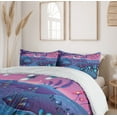 thumbnail image 6 of Ambesonne Mushroom Duvet Cover Sets, River Mushrooms Trees, 2-Queen, Blue Fuchsia, 6 of 7