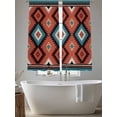 thumbnail image 5 of Aztec Tribe Sheer Curtains 72 Inches Long 2 Panels Red Blue Yellow Abstract Vintage Geometric Light Filtering Semi Sheer Window Curtains Drapes for Bedroom Living Room 52"x72", 5 of 7