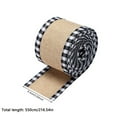 thumbnail image 4 of EWASWON Christmas Black Faux Burlap Ribbon 216in - Black & White Plaid Wide Edge Wrap for Tree Decor, Gift Wrapping & DIY Bows, 4 of 6