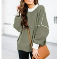 thumbnail image 4 of SOMER Oversized Sweater for Women Long Sleeve Batwing Colorblock Striped Casual Loose Pullover Fall 2025, 4 of 6