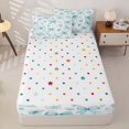 thumbnail image 4 of Homewish Green Bow Love Heart Zipper Full Size Comforter Sets with Fitted Sheet and 2 Pillowcases for Girls Kids, Daisy Flower Zipper Bedding Set, Polka Dots Reversible, 4 Pieces, 4 of 6