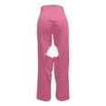 thumbnail image 4 of LMOIPLI Women's Plain Color Lightweight Long Pants Palazzo Pants for Women Fashion Summer Clothes Vintage Palazzo Pants for Women Elastic High Waist Slim Sports Jogger Pink S, 4 of 5