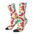 thumbnail image 1 of Balery Colorful Butterflies Calcetas Largas con Estampado para Hombre y Mujer – Suaves y Transpirables, Talla Única (US 5-11), 1 of 6