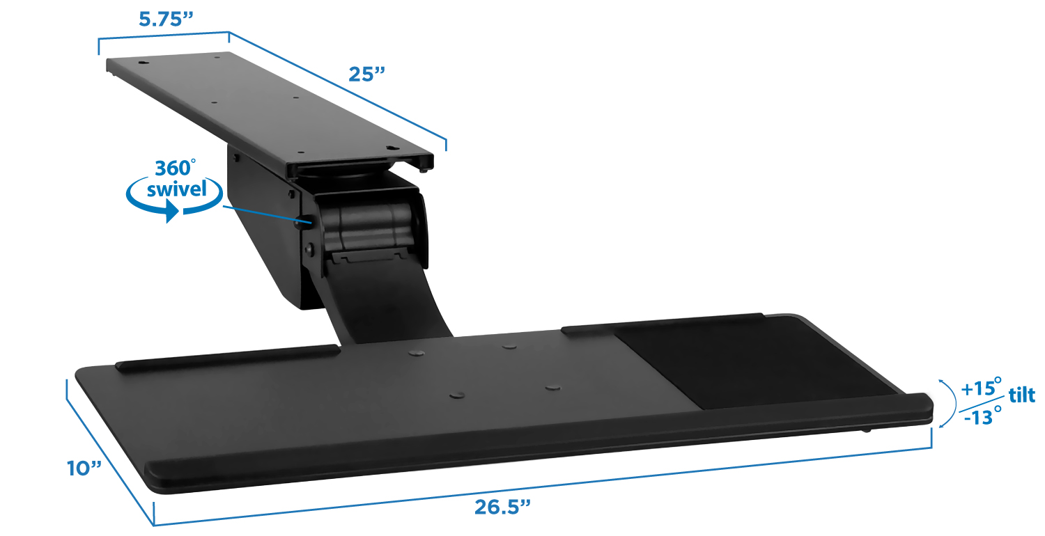 Mount-It! Standing Keyboard and Mouse Platform With Ergonomic Wrist Rest Pad - image 4 of 6