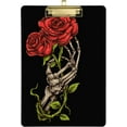 thumbnail image 1 of FMSHPON Gothic Skull Skeleton Red Rose Flower Clipboard Hardboard Wood Nursing Clip Board and Pull for Standard A4 Letter 13x9 inches, 1 of 7