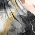 thumbnail image 3 of Black Marble Gold Line Pattern Blanket,Comfortable Soft Flannel Throw Blanket,All Season,Warm Lightweight Blankets for Sofa Bed Couch Living Room Chair,40"x50", 3 of 4