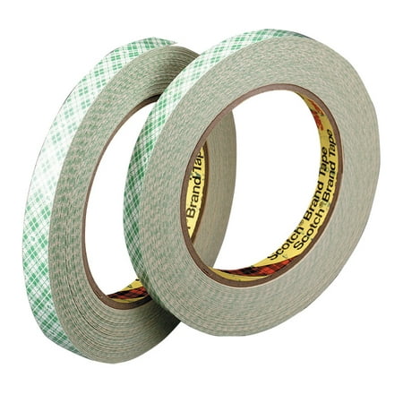 Scotch 410M Double Sided Pressure Sensitive Self-Adhesive Tissue Tape with 3 in Core, 3/4 in x 36 yd, Paper Backing