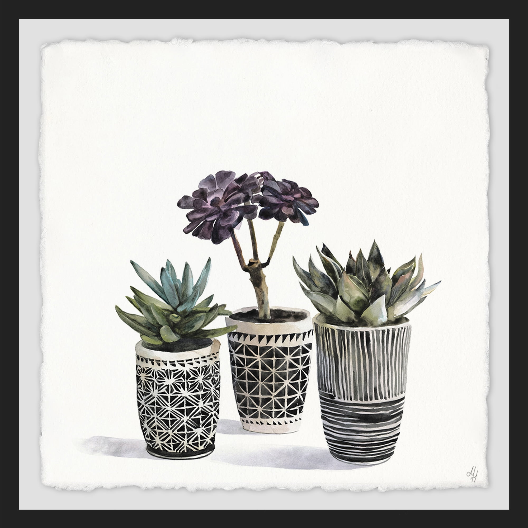 Three Pots II Framed Painting Print