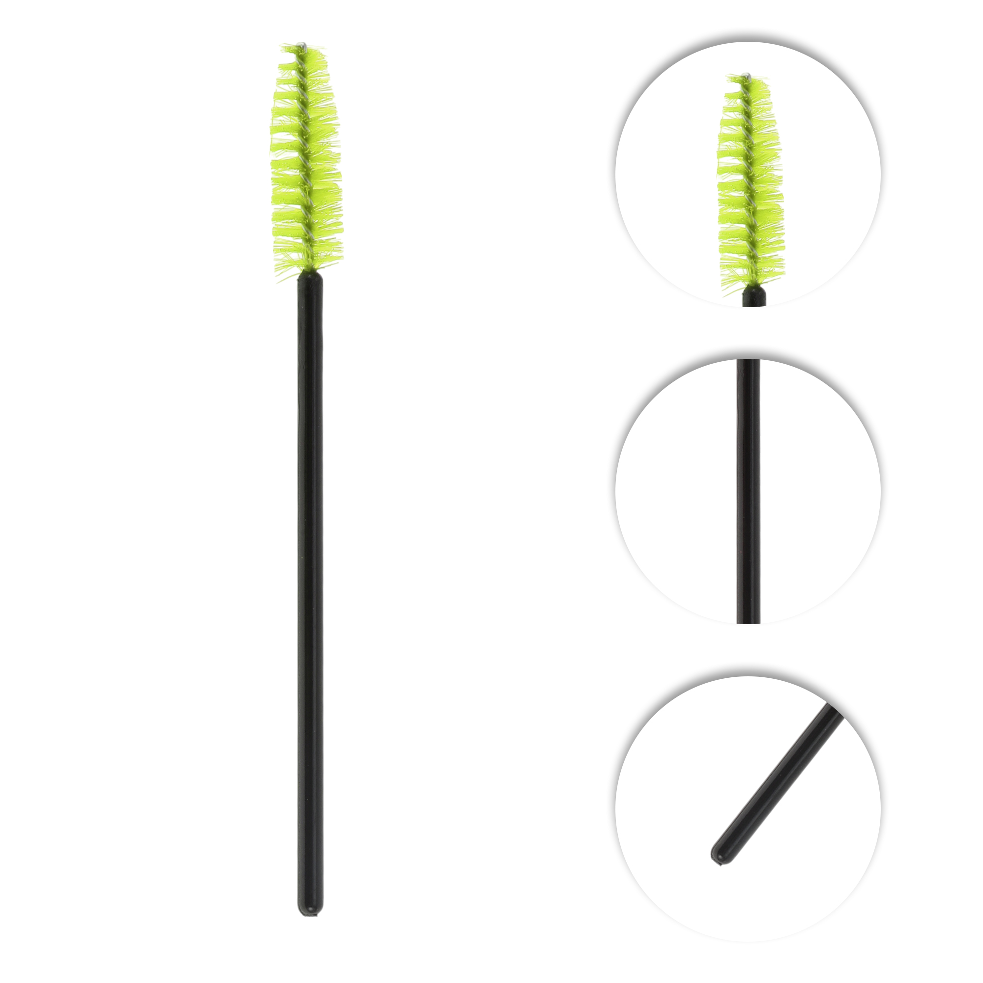 Unique Bargains Convenient Eyebrows Brushes for Travel 50 Pcs Black, Green