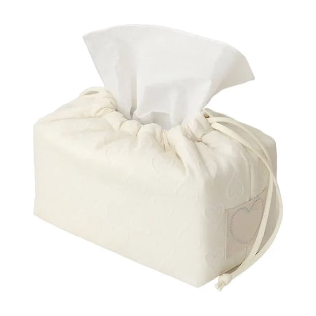 Large Capacity Stroller Drawstring Tissue Bag Reusable Heart-shape Pattern Car Paper Boxes Large Opening Hanging