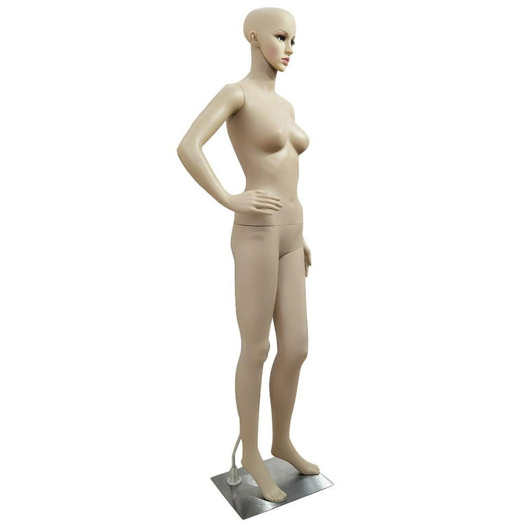 Female Full Body Realistic Mannequin Display Head Turns Dress Form w/Base  F61 