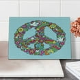 thumbnail image 2 of Hippie Cutting Board, Hand-Drawn Psychedelic Groovy Floral Peace Sign and Dove Doodles on Line Sketchbook, Decorative Tempered Glass Cutting and Serving Board, Small Size, Multicolor, by Ambesonne, 2 of 5