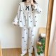 thumbnail image 2 of Conjuntos de pijama holgados para mujer, otoño, acogedores, estilo japonés, cuello cuadrado, universitarios, avanzados, diarios, populares, clásicos, de salón, elegantes., 2 of 6