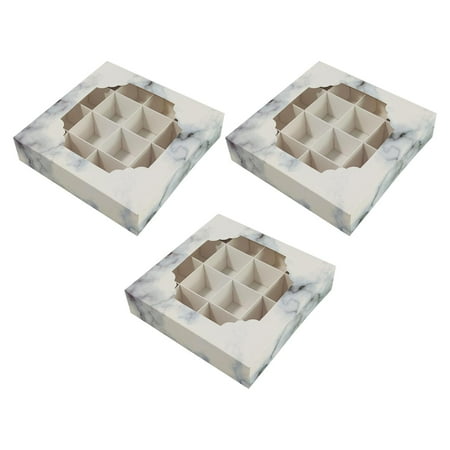 3x Paper Chocolate Gift Boxes Party Supplies Candy Box Cookie Boxes for Holiday Carnival Marble