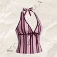 thumbnail image 5 of Women 2 Piece Halter Tankini Swimsuits Tropical Floral Print Tie Front Tank Top Boyshort Bottoms Split Bathing Suit For Beach Pool Vacation, 5 of 8