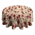 thumbnail image 4 of Pioneer Flower Floral Print Pattern Round Tablecloth 60"x60",Wrinkle Wipeable Table Cloth for Kitchen Dining Room Picnic Patio Party, 4 of 6