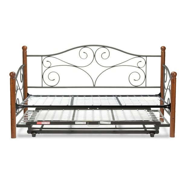 D Complete Metal Daybed With Link, Daybed Trundle Pop Up King