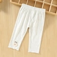 thumbnail image 2 of Nilvkv Leggings for Toddler Girls, Girls Pants, Mesh Capri Pants featuring Bunny Applique, Scalloped Hem and Elastic Waist for Summer Days Gray 9-12 Months, 2 of 9